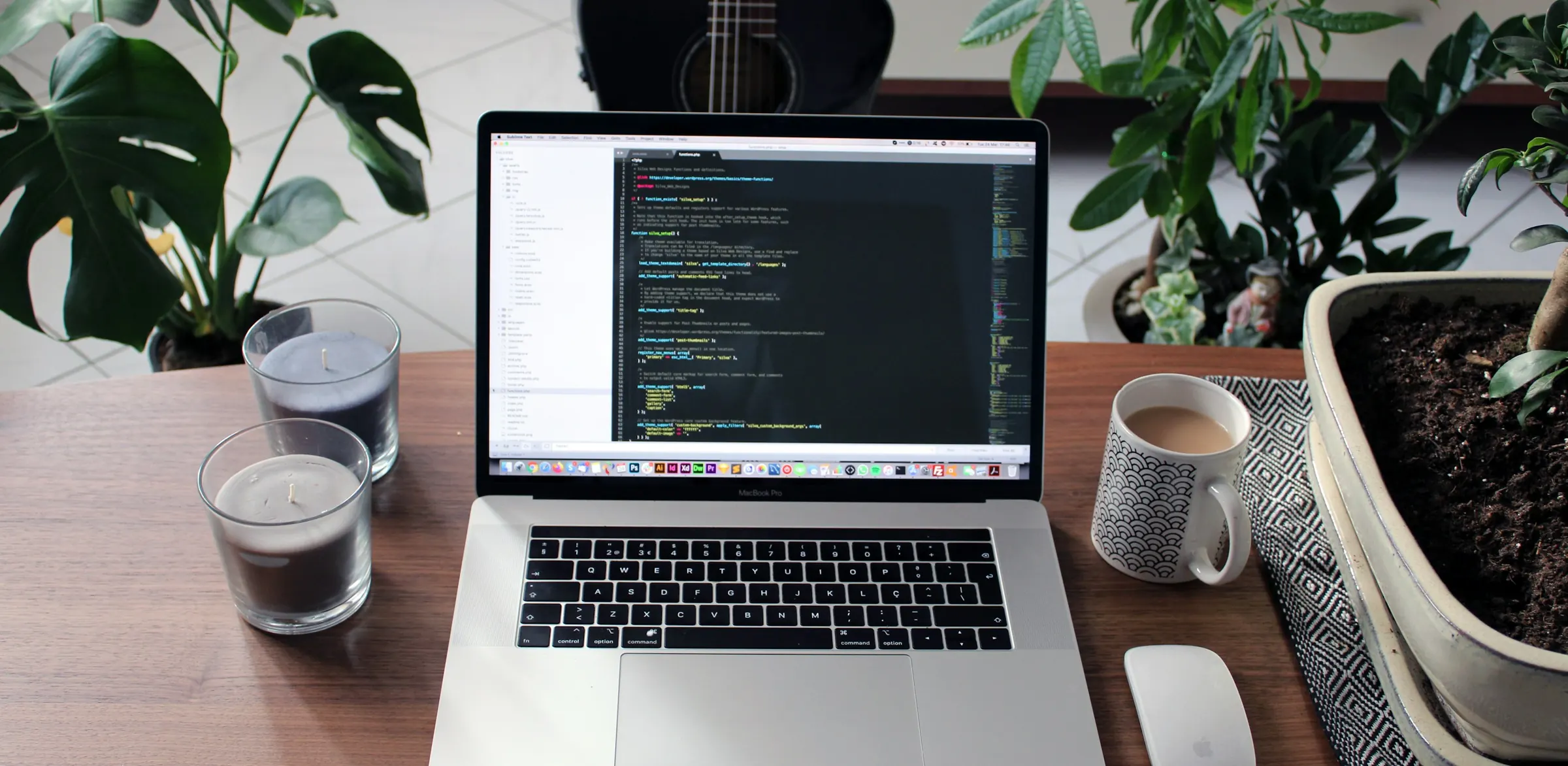 Laptop with code open on a desk